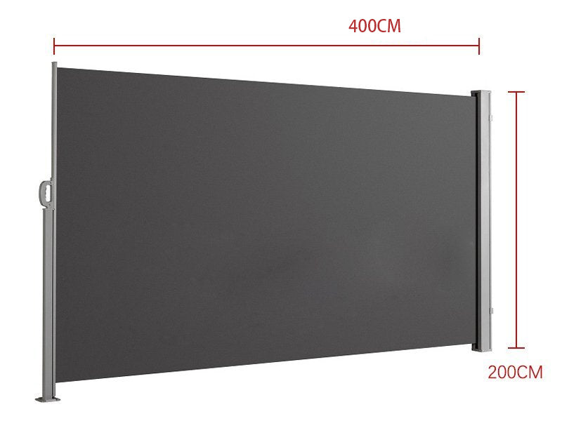 Patio Screen Retractable Side Awning 2m X 4m, Colour: Beige,