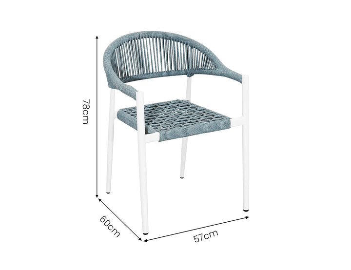 Magpie Aluminium And Rattan Dining Chair, Colour: White,