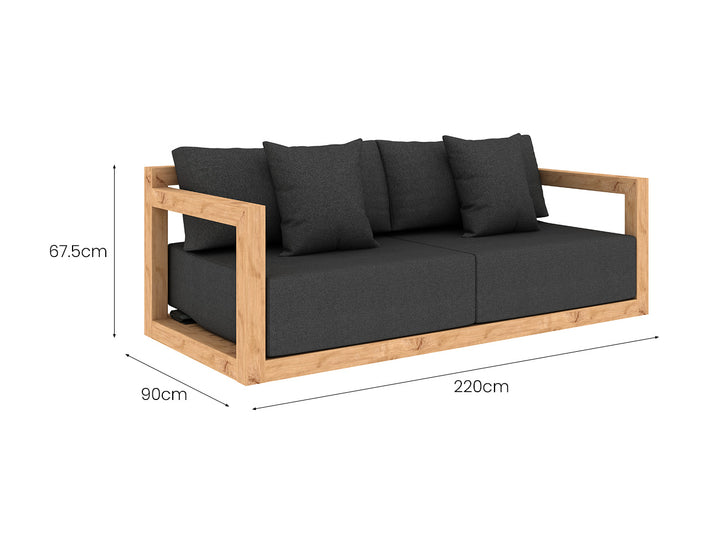 Ibis Outdoor Teak Sofa Sectional Set  - 5 Seat