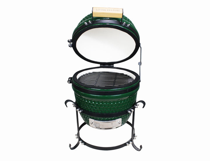 13 - Inch Kamado Ceramic Charcoal Grill With Bonus Accessory Pack, Colour: Green,