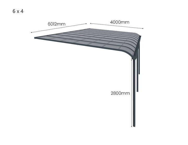 Country Wall Mounted Patio Cover Collection, Size: 3 x 3m, Colour: White - Light Grey
