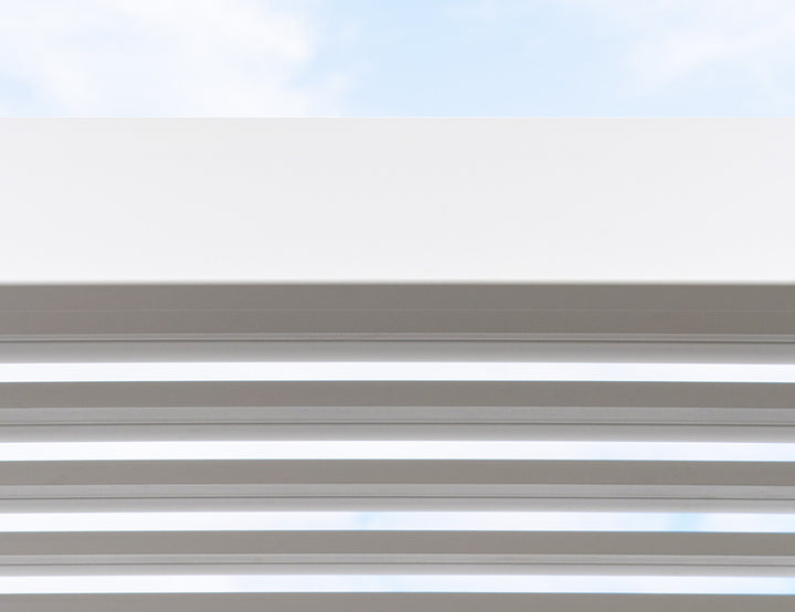 Baltic Manual Freestanding Louvre Roof Aluminium Pergola, Size: 2 x 2m, Colour: White