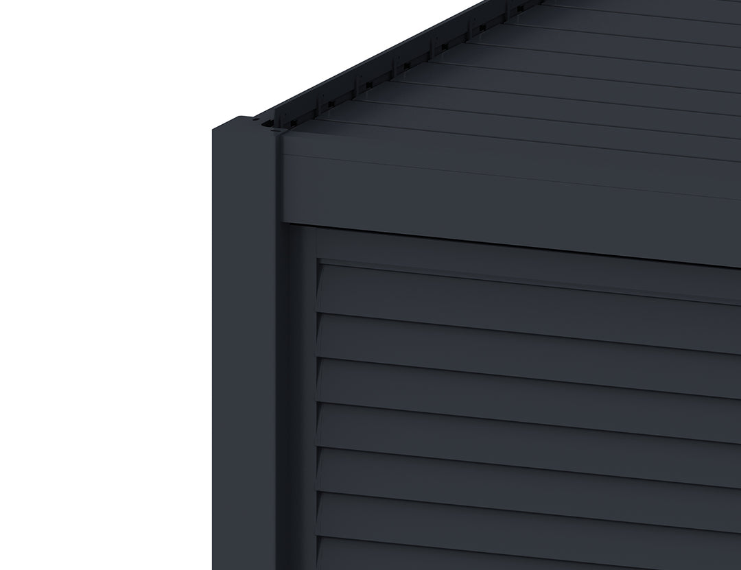 Waihi&Hahei Pergola Shutter Wall, Size: 0.894m, Colour: Charcoal