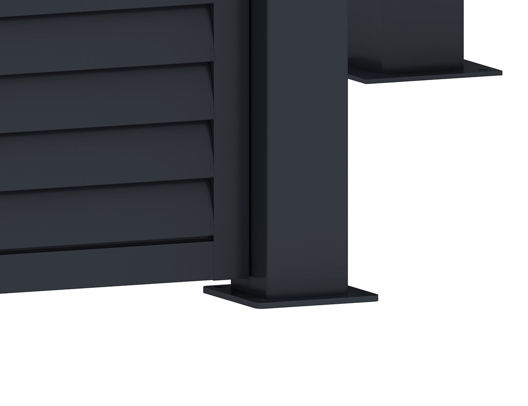 Waihi&Hahei Pergola Shutter Wall, Size: 0.894m, Colour: Charcoal