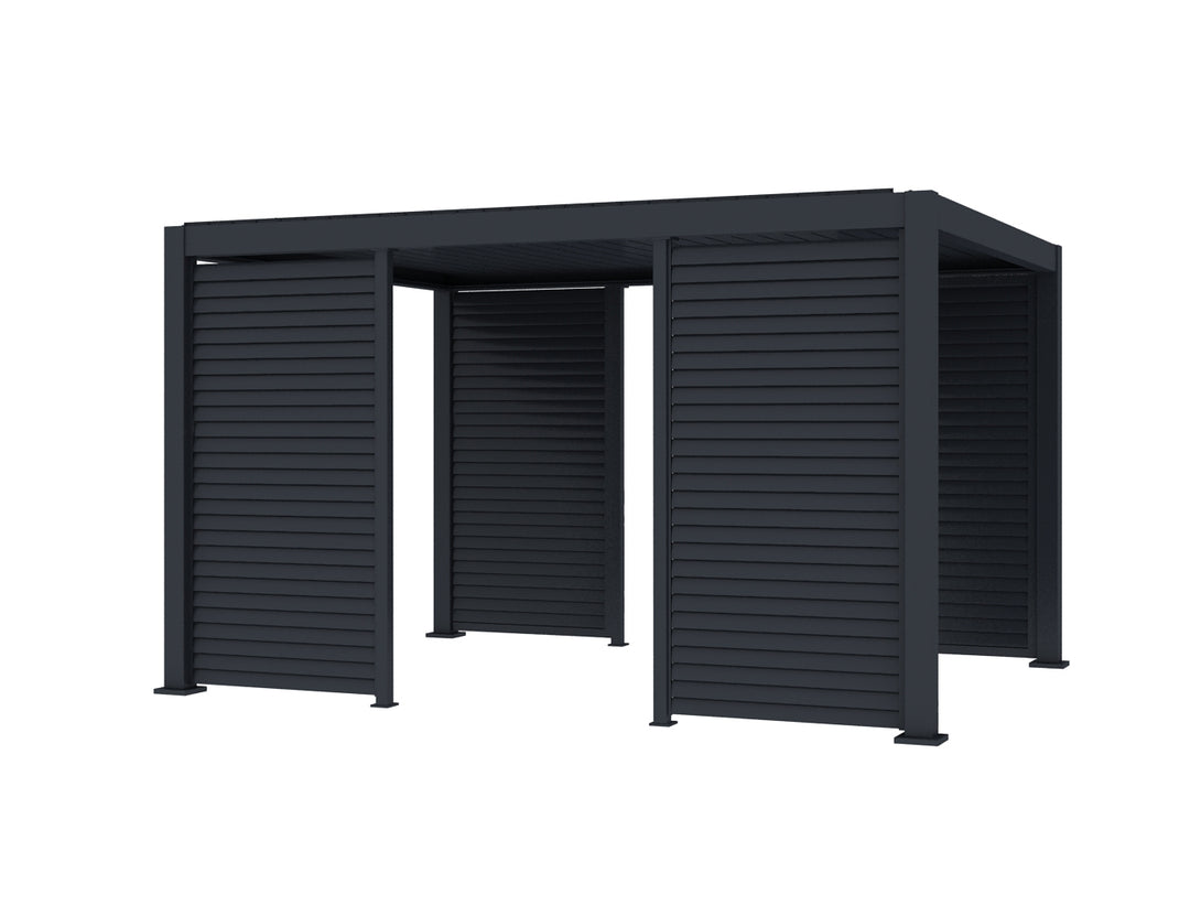 Atlantic & Caribbean Freestanding & Caspian Series Pergola Shutter Wall, Size: 0.73m, Colour: Charcoal
