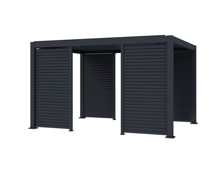 Atlantic & Caribbean Freestanding & Caspian Series Pergola Shutter Wall, Size: 0.73m, Colour: Charcoal