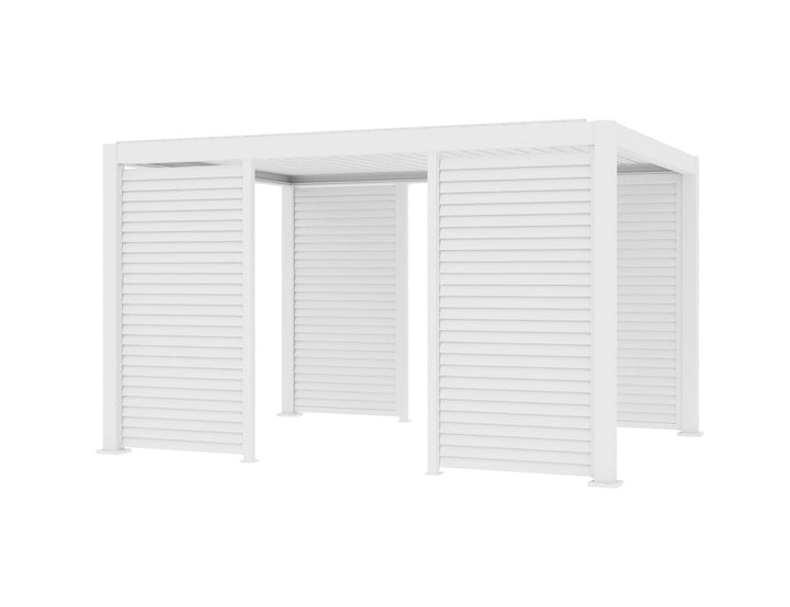 Atlantic & Caribbean Freestanding & Caspian Series Pergola Shutter Wall, Size: 0.73m, Colour: White