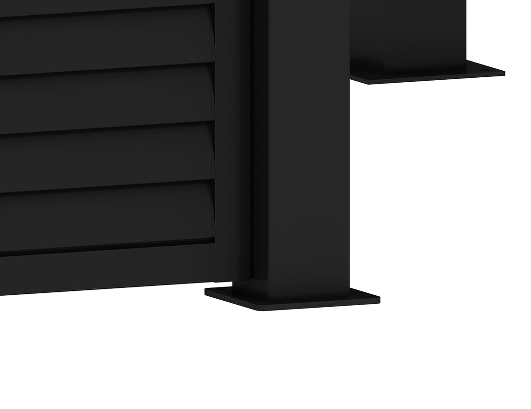 Baltic Wall Mounted Pergola Shutter Wall, Size: 0.74m, Colour: Black