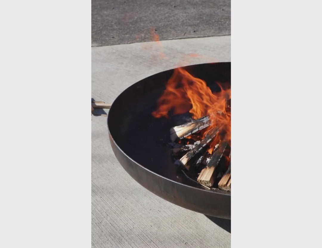 Corten Steel Fire Pit Bowl – 80cm Outdoor Brazier (Grill Accessories Not Included)