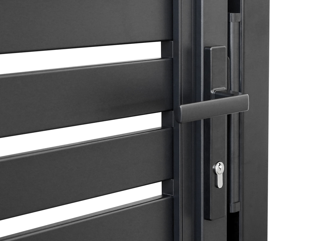 Aluminium Slat Privacy Gate, Size: 1 x 1.8m, Colour: Black