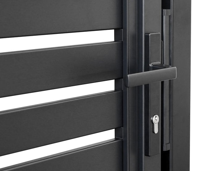 Aluminium Slat Privacy Gate, Size: 1 x 1.8m, Colour: Black