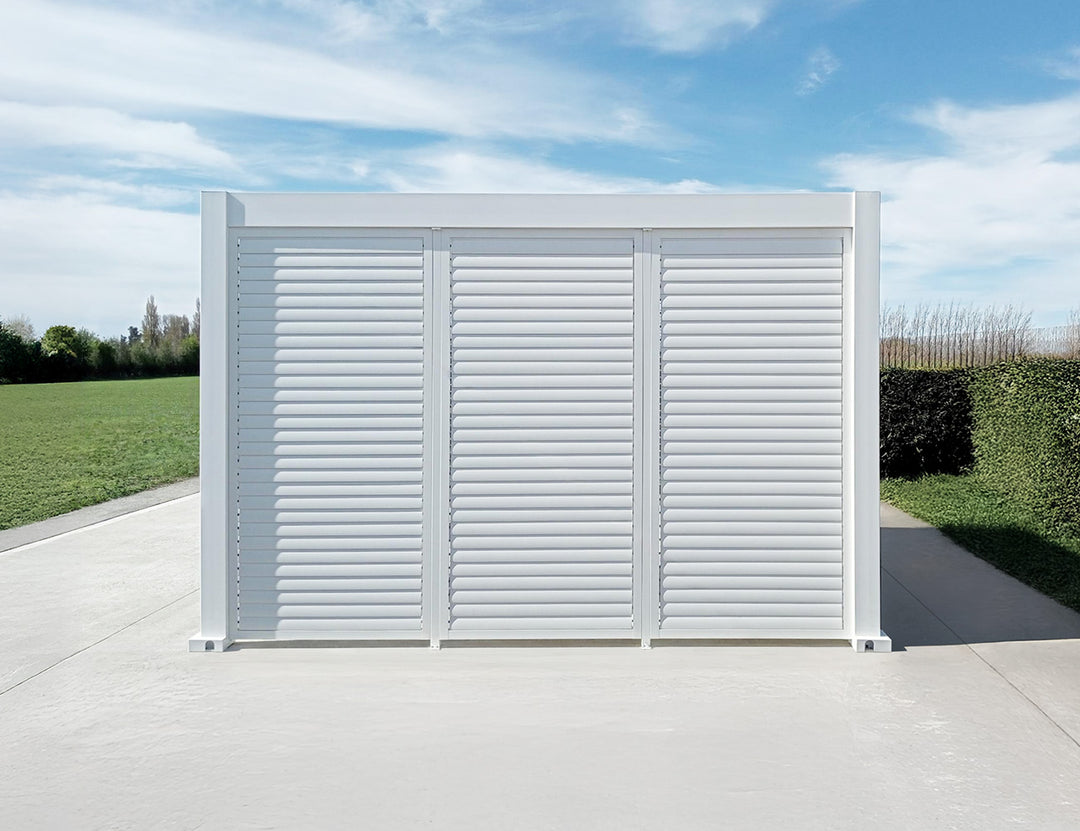 Baltic Freestanding Pergola Shutter Wall, Size: 0.74m, Colour: White