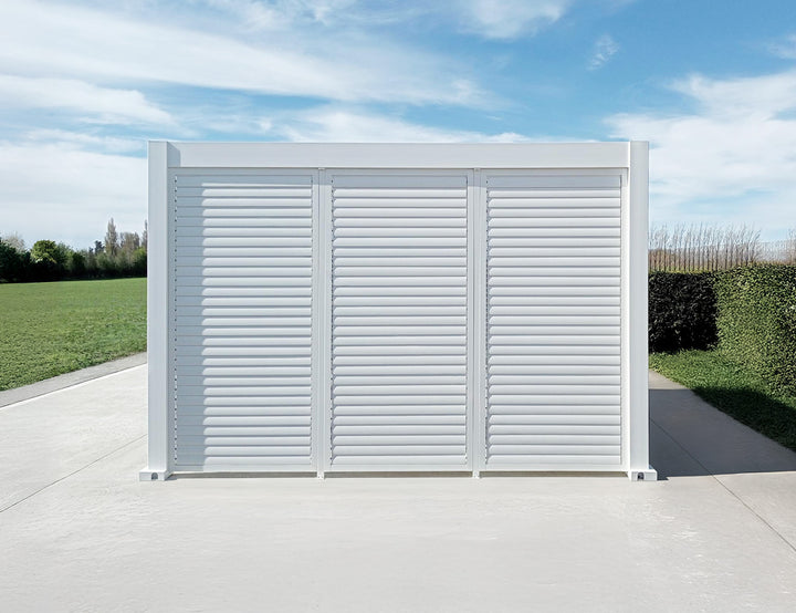 Baltic Freestanding Pergola Shutter Wall, Size: 0.74m, Colour: White