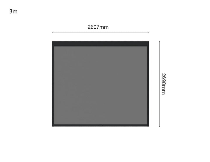 Tasman Wall Mounted Pergola Retractable Shade Manual Blind, Size: 3.7m, Colour: Charcoal
