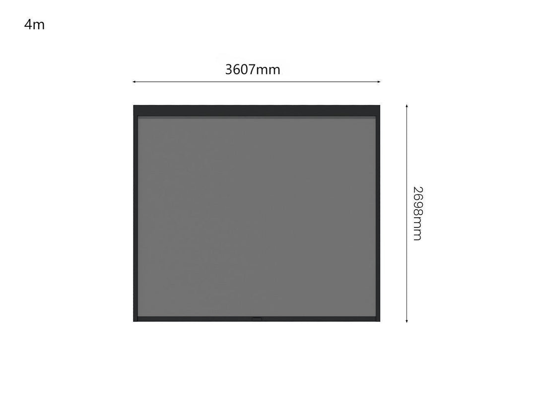 Tasman Wall Mounted Pergola Retractable Shade Manual Blind, Size: 3.7m, Colour: Charcoal