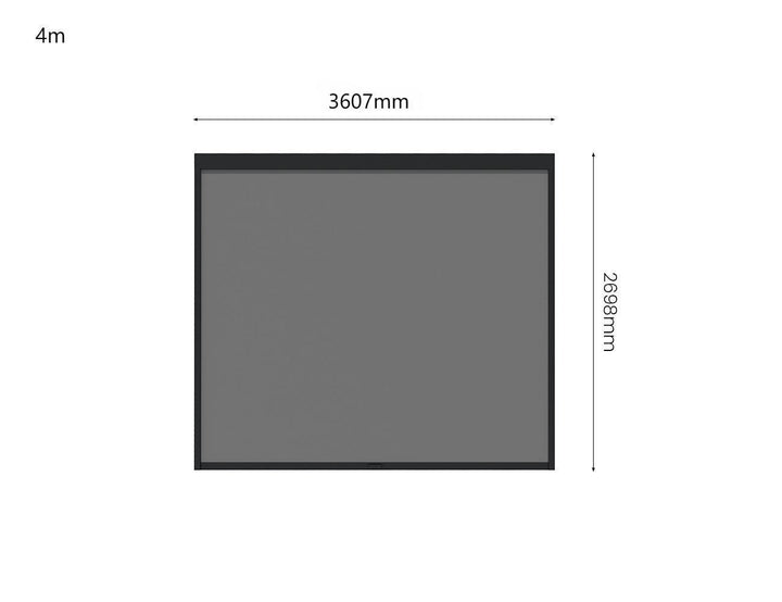 Tasman Wall Mounted Pergola Retractable Shade Manual Blind, Size: 3.7m, Colour: Charcoal