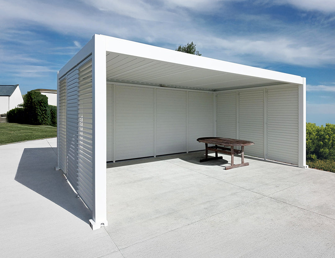 Baltic Freestanding Pergola Tongue and Groove Privacy Screen, Size: 0.849m, Colour: White