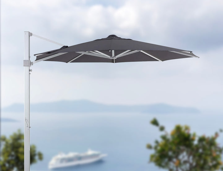 Alabaster 4m Round Cantilever Umbrella, Colour: Dark Grey,