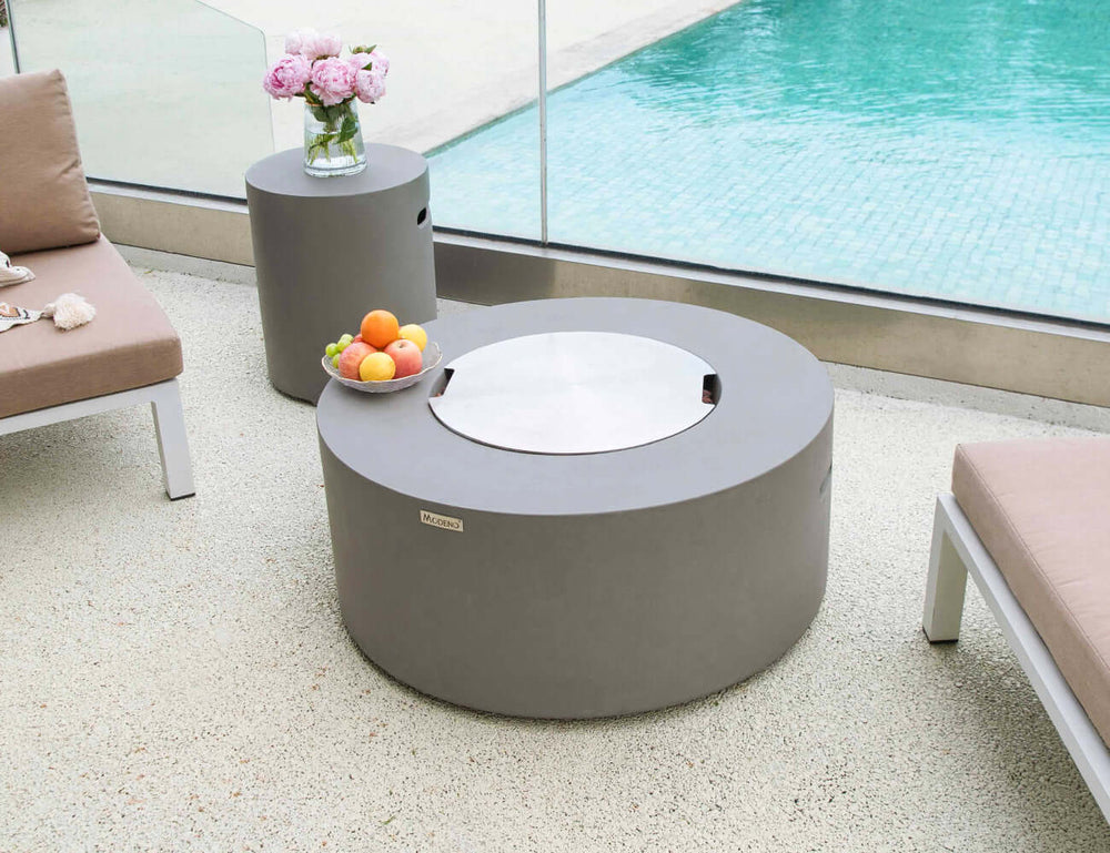 Round Stainless Steel Fire Pit Cover - 49cm, ,