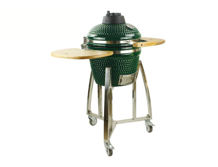 16-Inch Kamado Ceramic Charcoal Grill With Bonus Accessory Pack, Colour: Green,