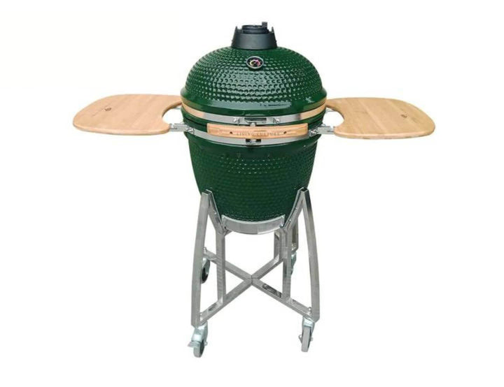 21-Inch Kamado Ceramic Charcoal Grill With Bonus Accessory Pack, Colour: Green,