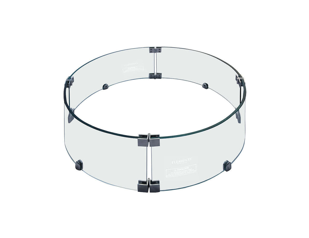 Round Fire Pit Glass Wind Guard -d62.1 X 18cm, ,