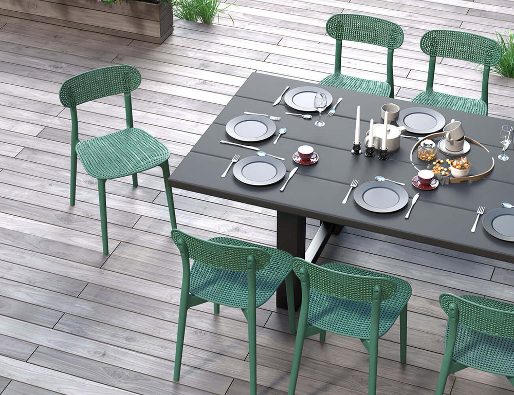 Abby Outdoor Patio Dining Chair, Colour: Green,