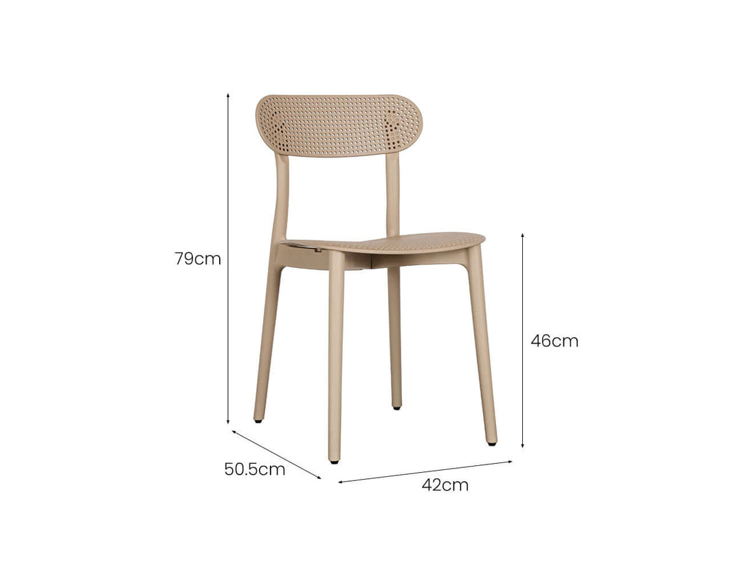 Abby Outdoor Patio Dining Chair, Colour: Khaki,