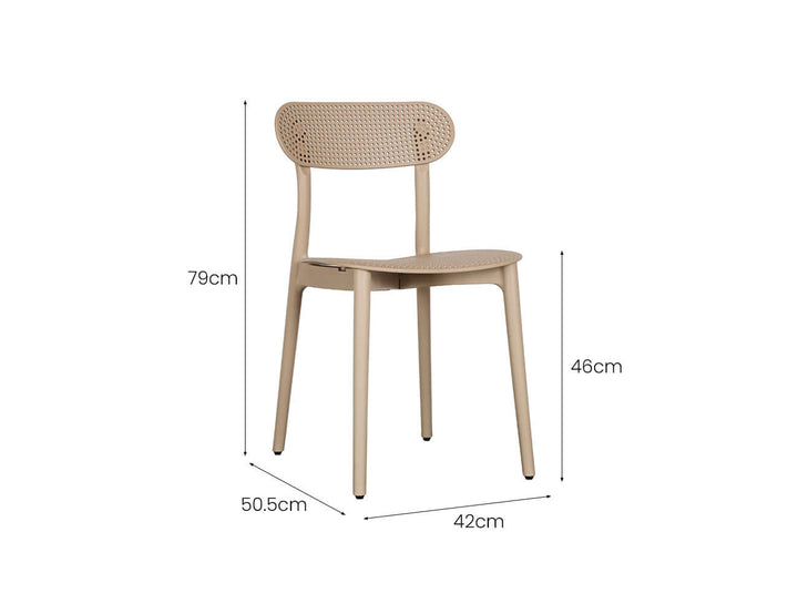 Abby Outdoor Patio Dining Chair, Colour: Khaki,