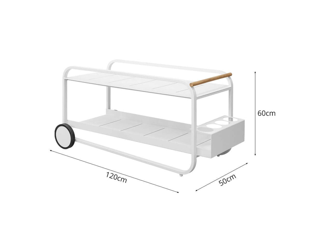 Outdoor Bar Cart Serving Trolley 120 x 50 x 60cm, ,