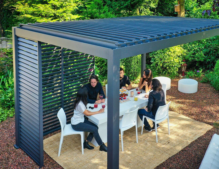 Waihi&Hahei Aluminium Pergola Shutter Wall - 1.135m, Colour: Charcoal,