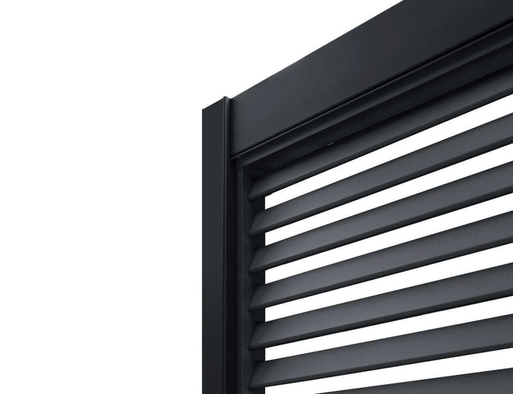 Waihi Aluminium Pergola Shutter Wall - 1.235m, Colour: Charcoal,