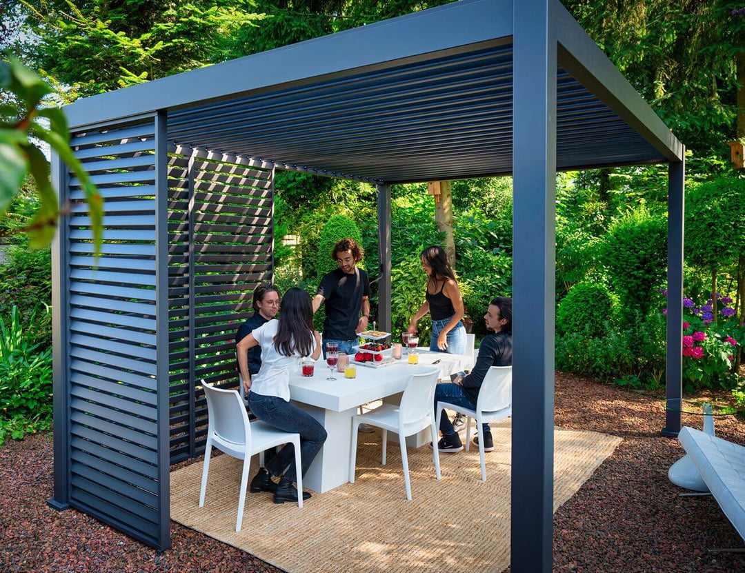 Waihi Aluminium Pergola Shutter Wall - 1.235m, Colour: Charcoal,