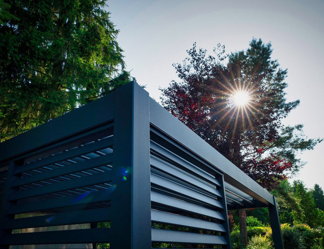 Waihi Aluminium Pergola Shutter Wall - 1.235m, Colour: Charcoal,