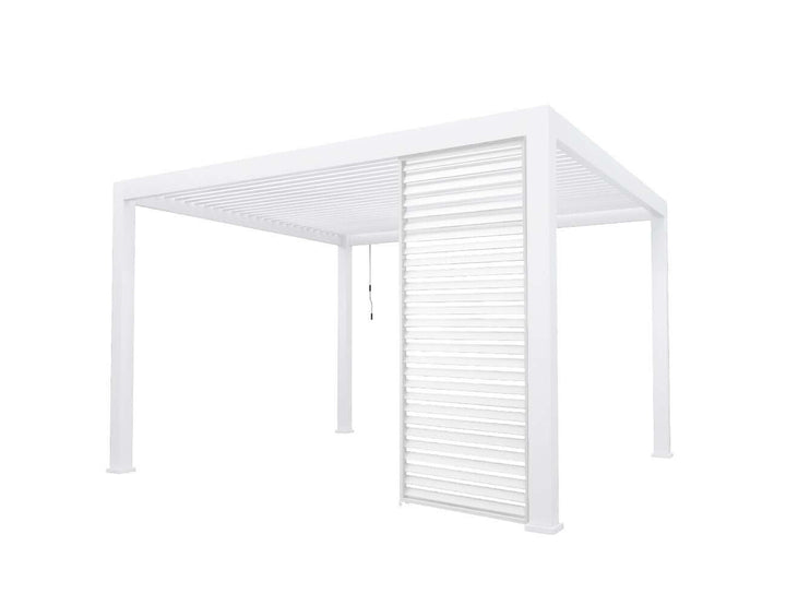 Waihi Aluminium Pergola Shutter Wall - 1.235m, Colour: White,