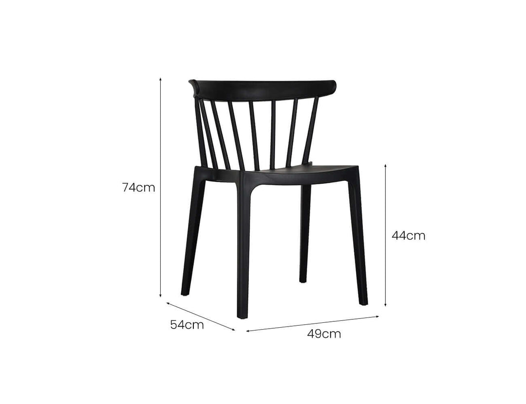 Amie Outdoor Patio Dining Chair, Colour: Black,