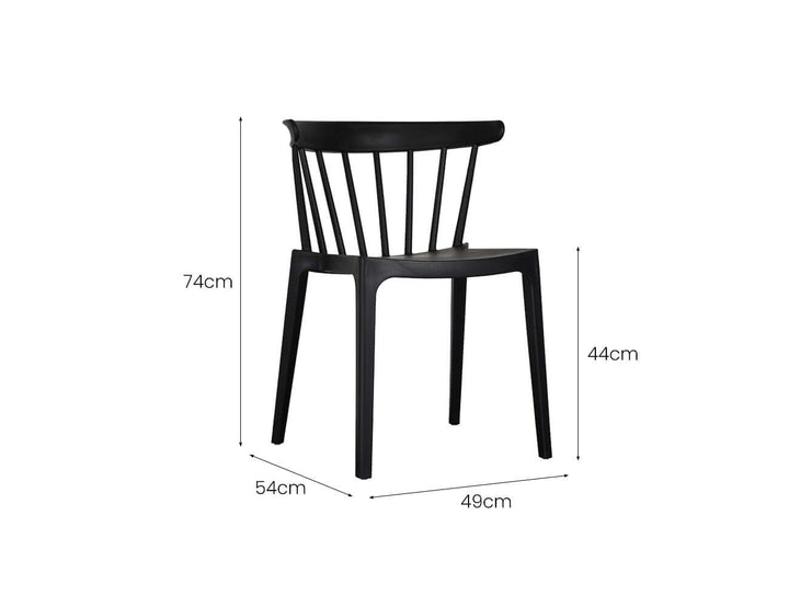 Amie Outdoor Patio Dining Chair, Colour: Black,