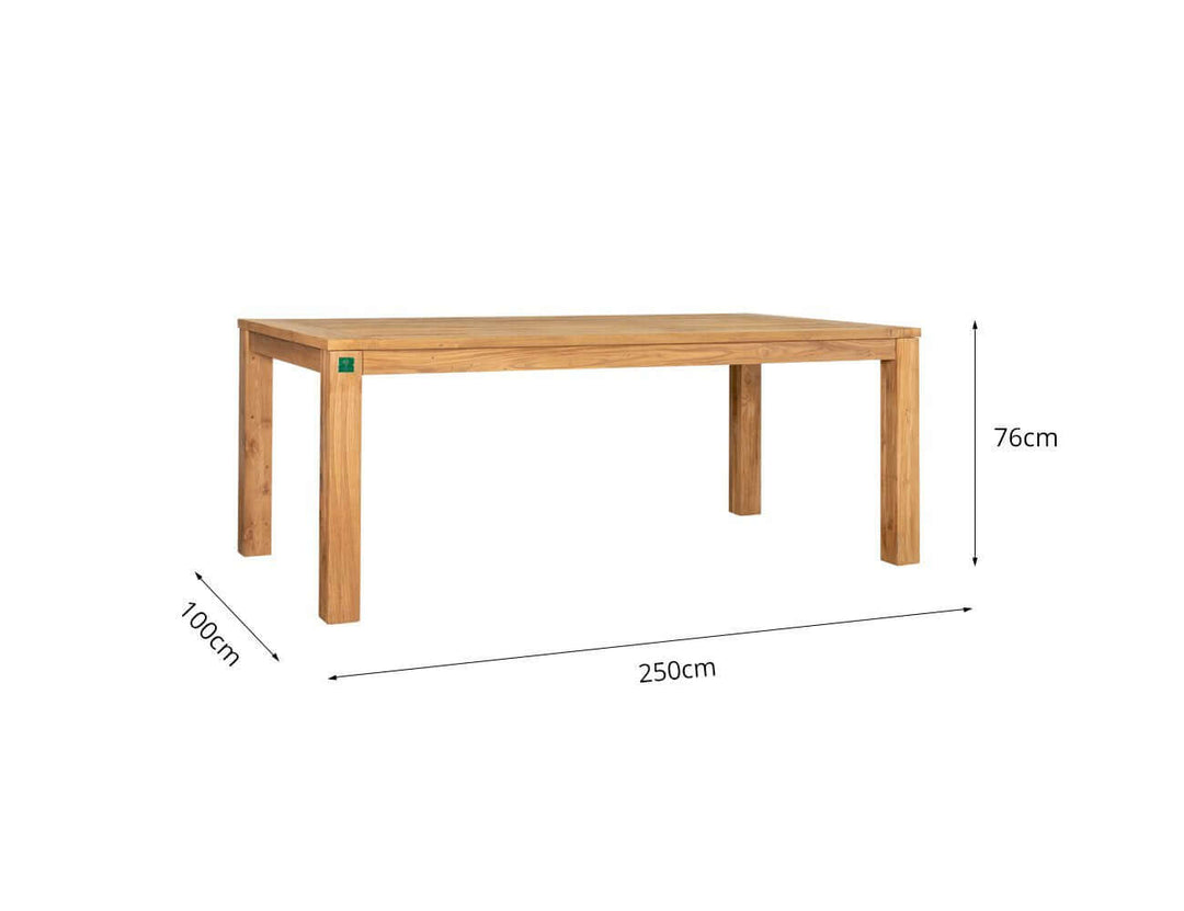 Ankola Teak Outdoor Table - 250 X 100cm, ,