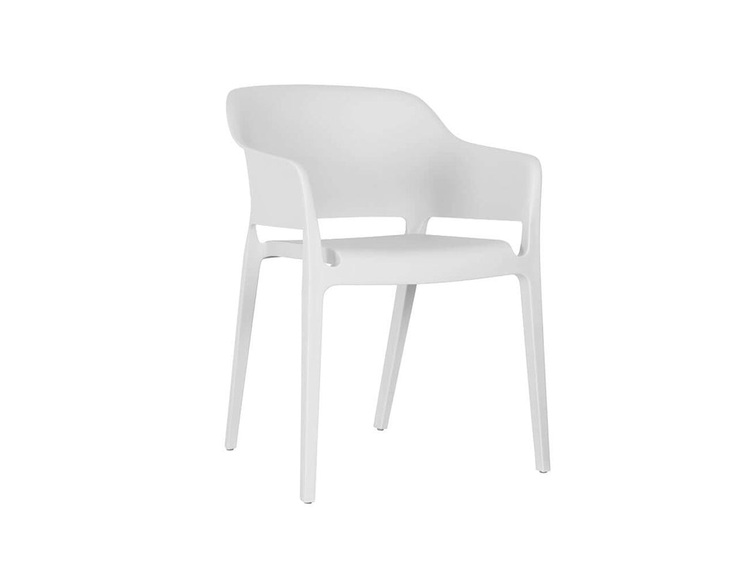 Anna Outdoor Patio Dining Armchair, Colour: White,
