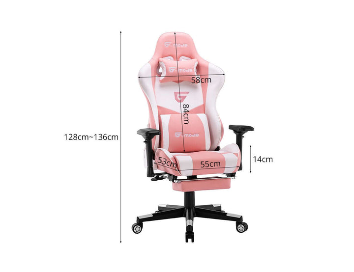 Axle Gaming Chair - Pink + White, ,