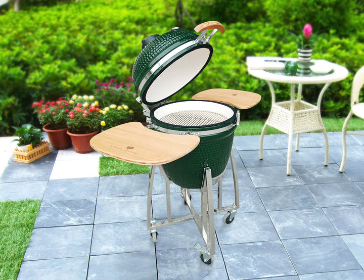 21-Inch Kamado Ceramic Charcoal Grill With Bonus Accessory Pack, Colour: Black,