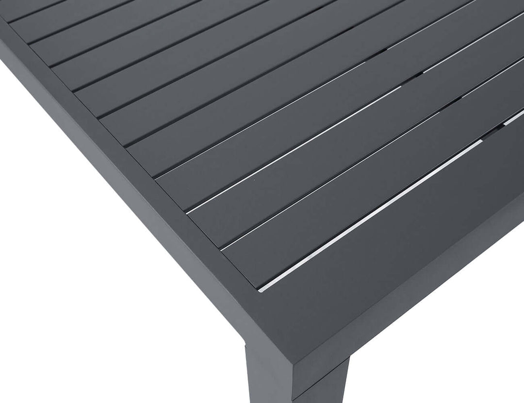 Cirrus Aluminium Outdoor Patio Dining Table 160 X 80cm, Colour: Dark Grey,