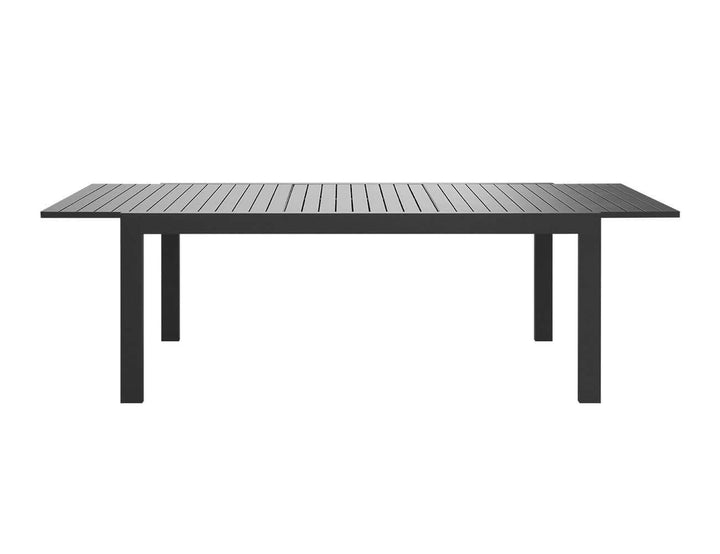 Cumulus Aluminium Outdoor Patio Extension Dining Table 180-240 X 100cm, Colour: Dark Grey,