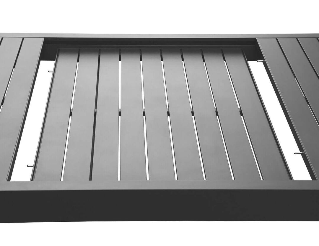 Cumulus Aluminium Outdoor Patio Extension Dining Table 180-240 X 100cm, Colour: Dark Grey,