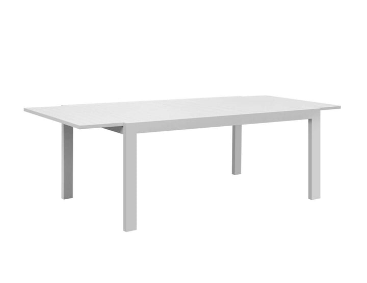 Cumulus Aluminium Outdoor Patio Extension Dining Table 180-240 X 100cm, Colour: Matte White,