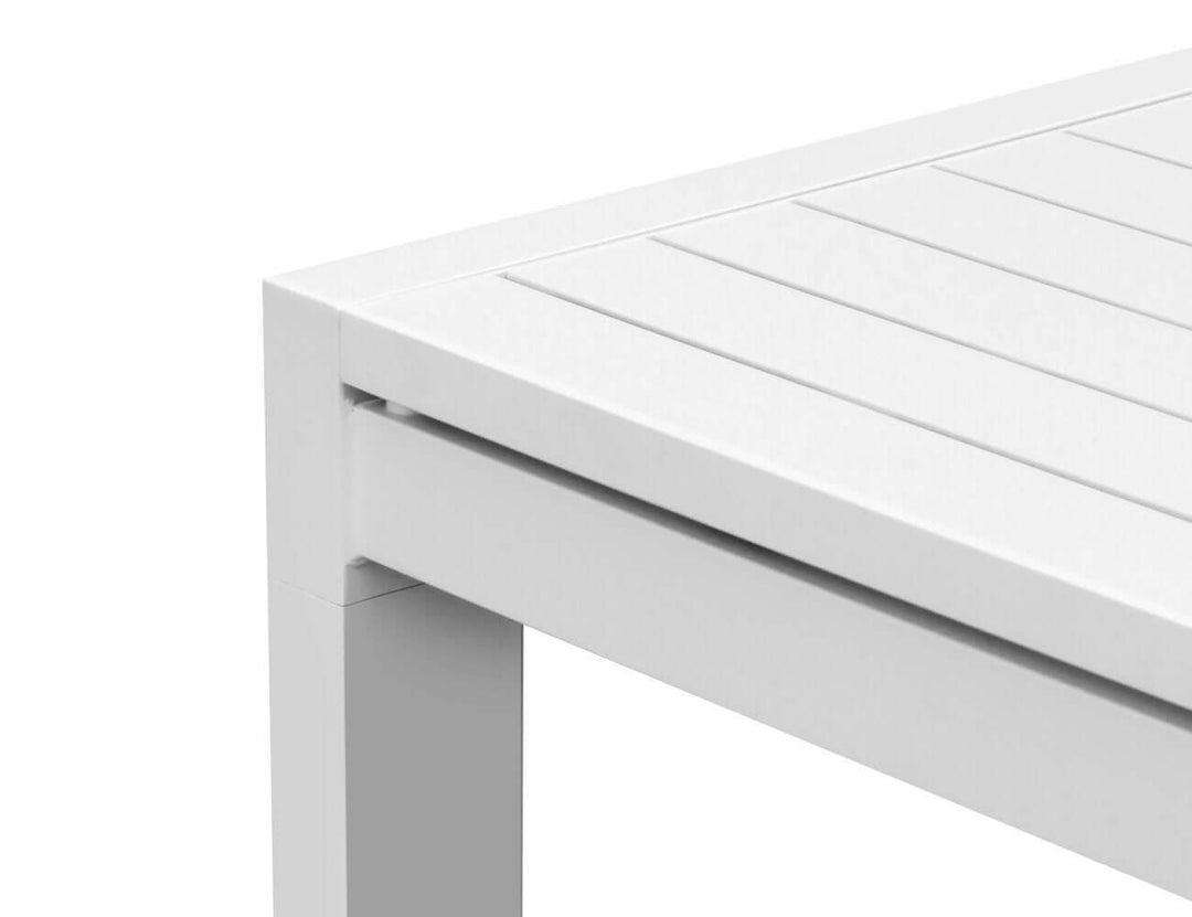 Cumulus Aluminium Outdoor Patio Extension Dining Table 180-240 X 100cm, Colour: Matte White,