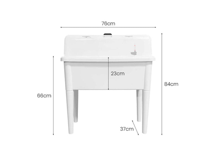 Self Watering Raised Garden Bed Outdoor Planter With Cover - White, ,