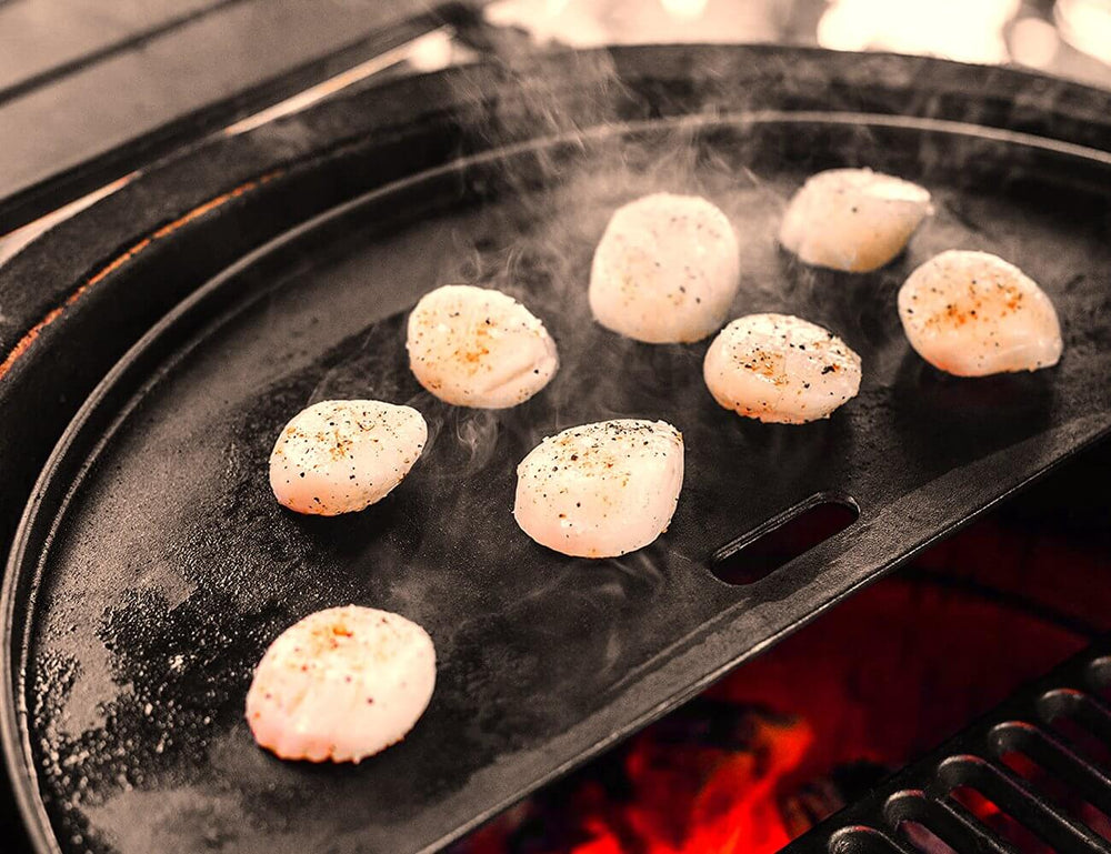 Half Moon Cast Iron Reversible Griddle For 21-Inch Kamado, ,