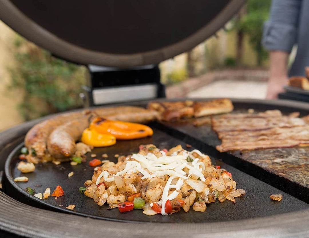 Half Moon Cast Iron Reversible Griddle For 21-Inch Kamado, ,