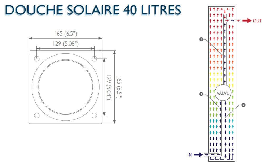 Modern Freestanding Outdoor Shower - Solar Heated - 40l, ,